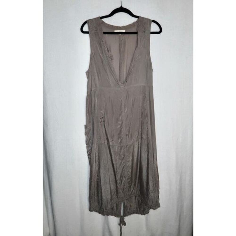 LEE‎ MATHEWS Parachute 100% Cupro Gray Brown Size 2 Midi Dress